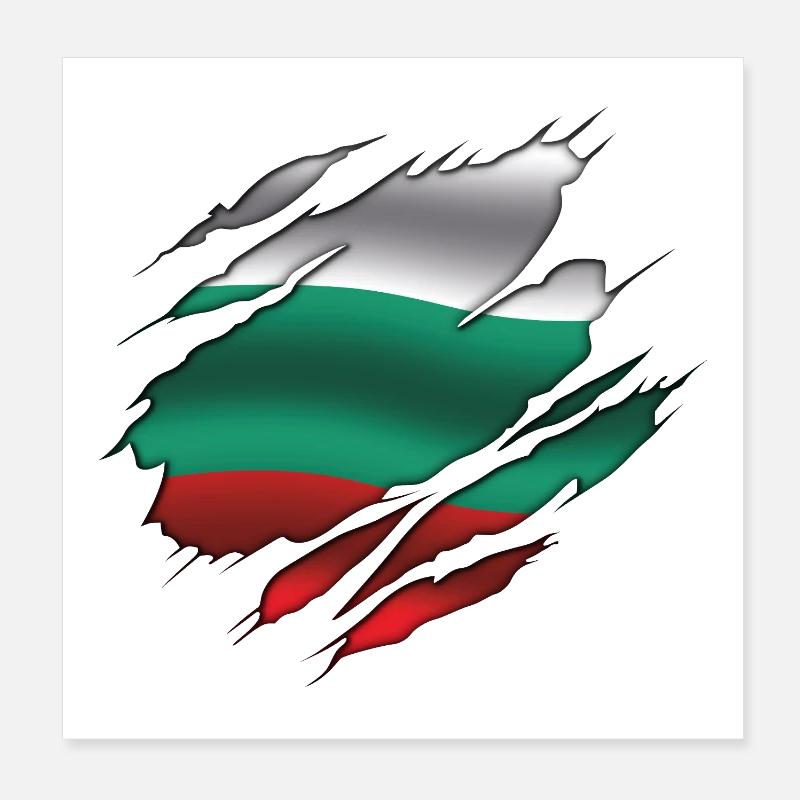 Drapeau de la Bulgarie - Bulgarie - Drapeau déchiré Poster 20 x 20 cm
