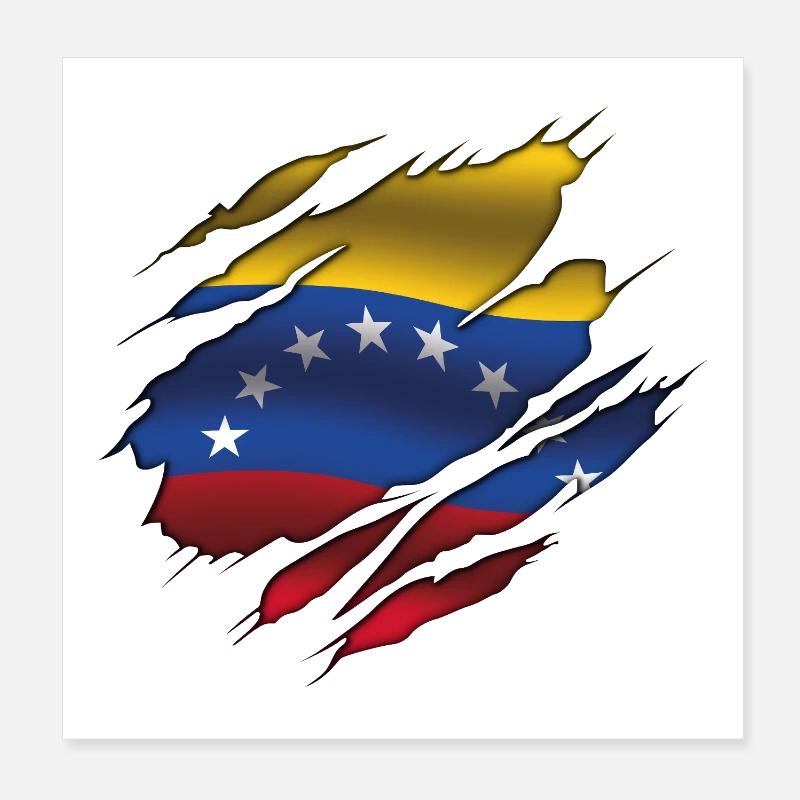 Drapeau du Venezuela - Venezuela - Drapeau déchiré Poster 20 x 20 cm