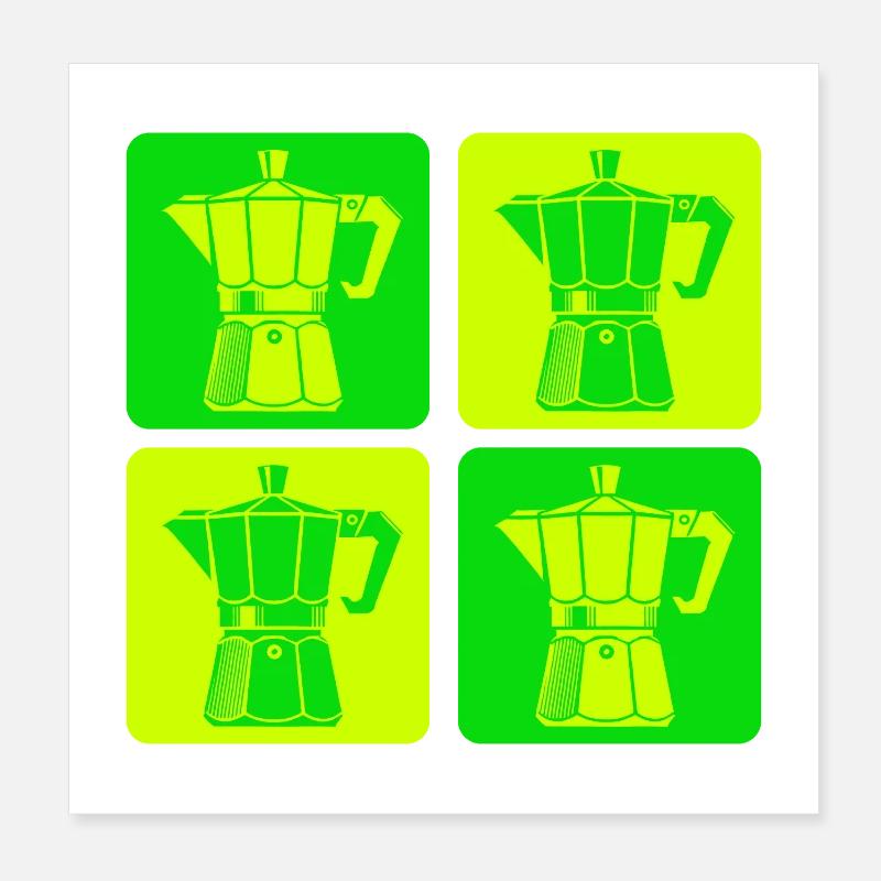 Retro Espresso Maker Pop Art Poster 8" x 8" (20x20 cm)