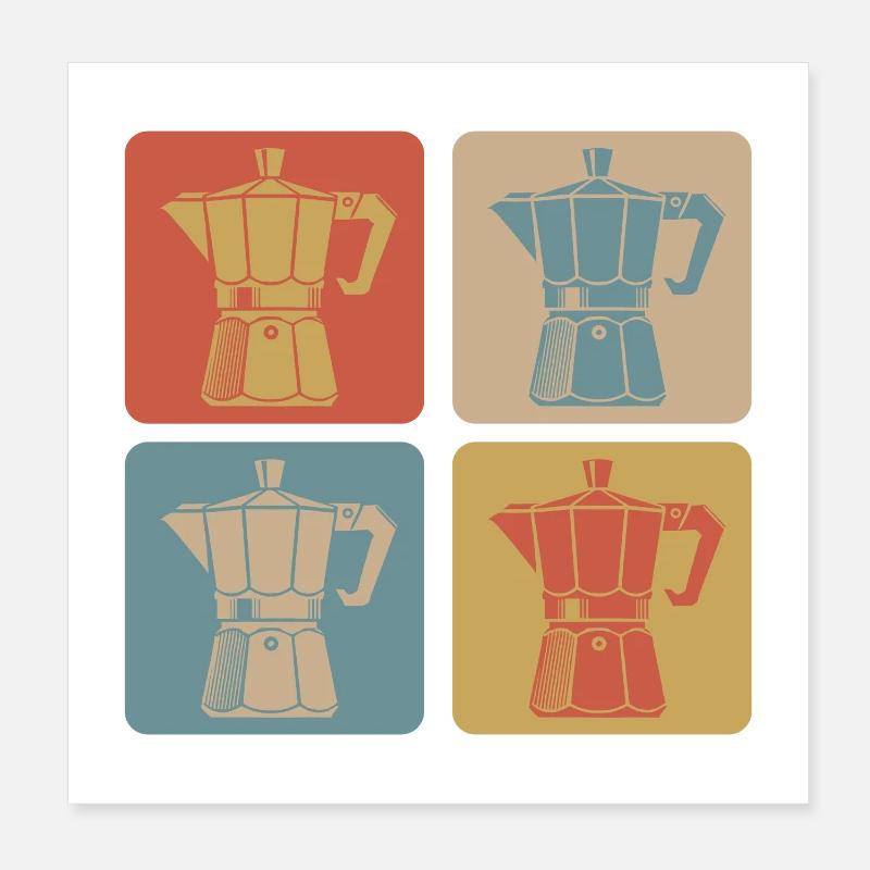 Retro Espressokocher Poster 20x20 cm
