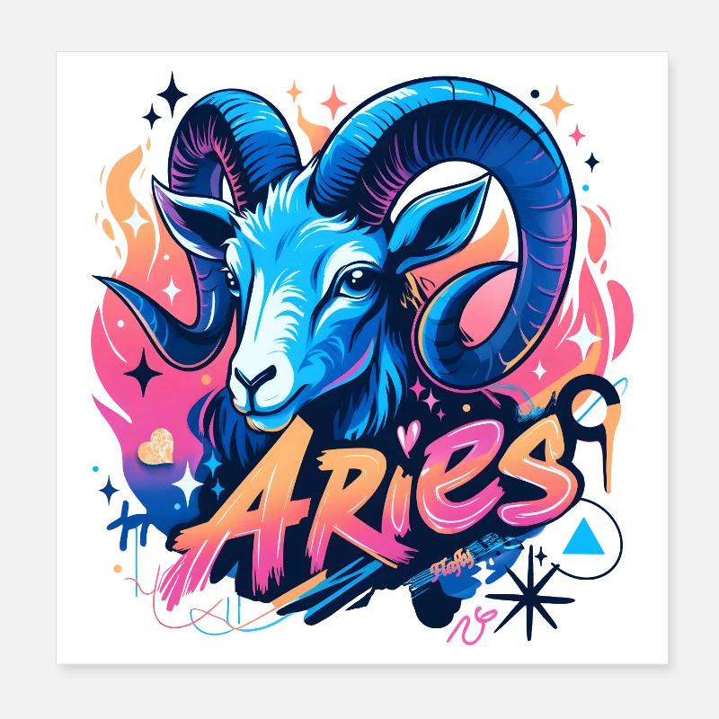 Widder – Sternzeichen – 🔮 ♈ Poster 20x20 cm