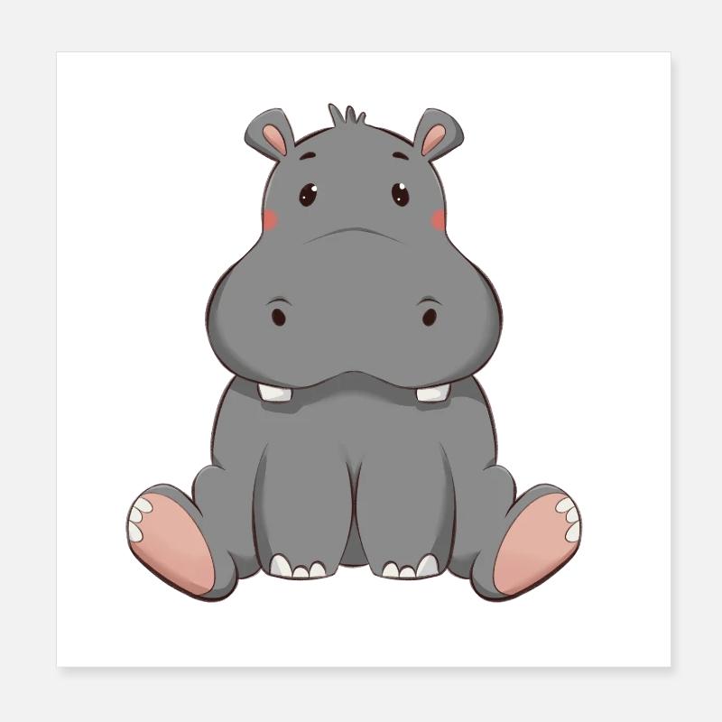 Nilpferd Poster 20x20 cm