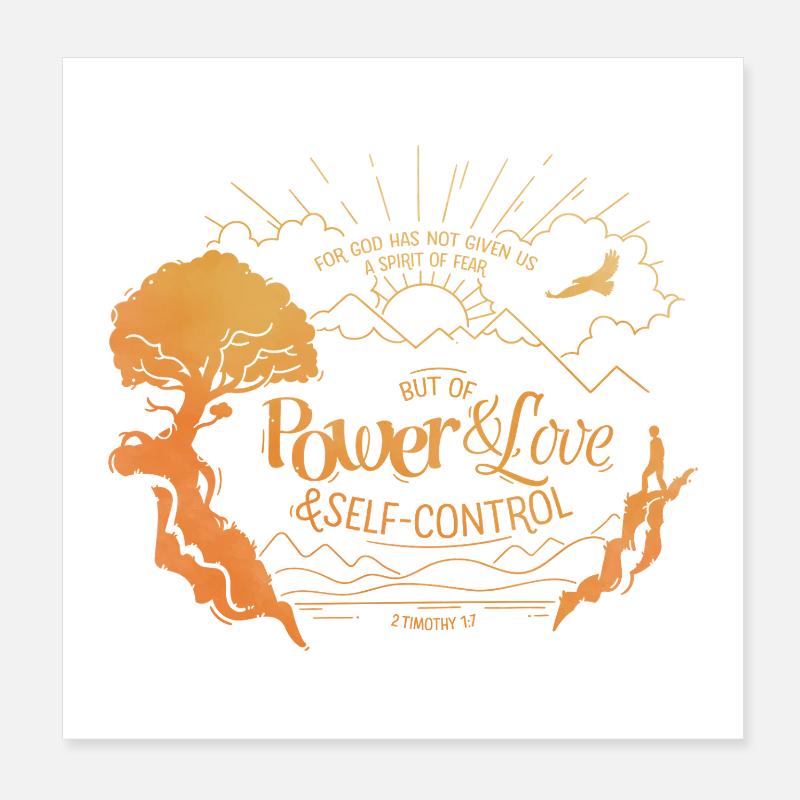 Dieu ne nous a pas donné un de crainte Poster 20 x 20 cm