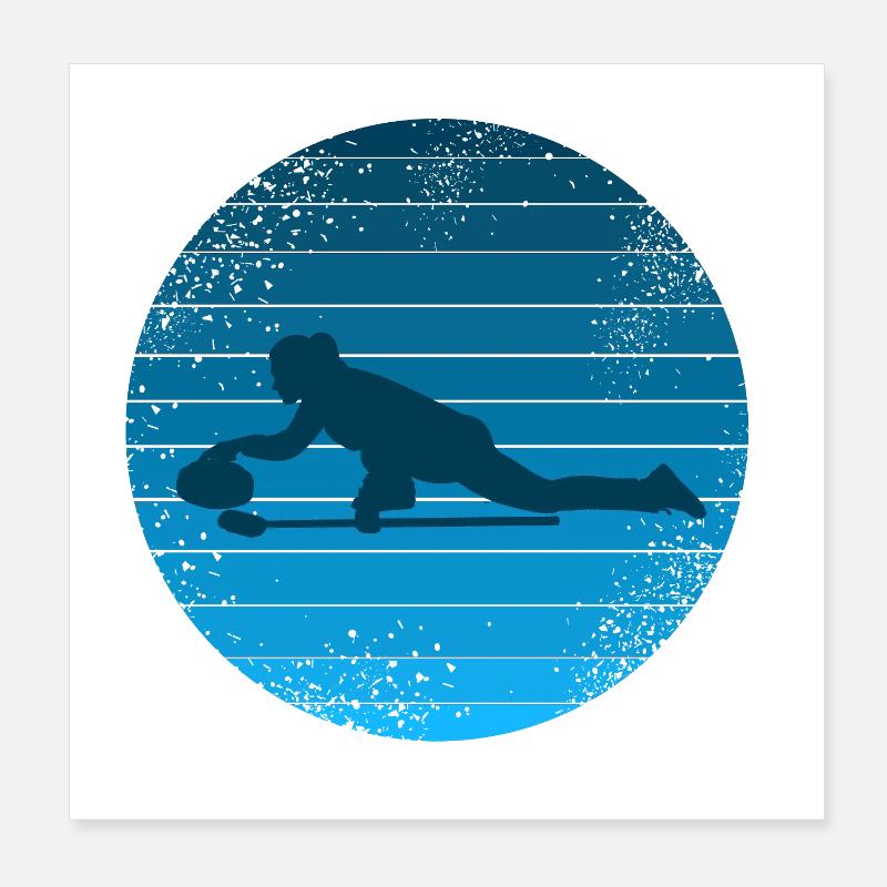 Curling Champion – précision sur la glace Poster 20 x 20 cm