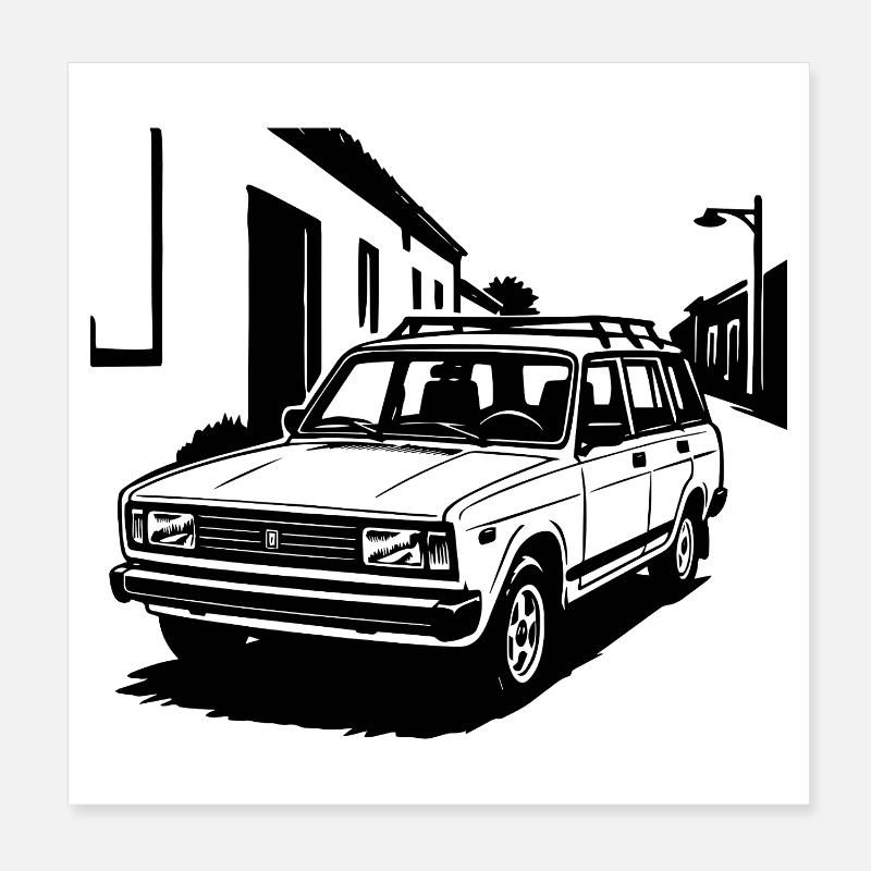 Acier soviétique sur roues Poster 20 x 20 cm