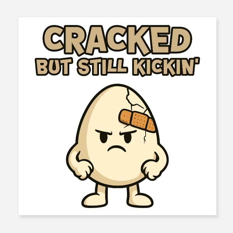 Gebrochenes Ei: Stur und Kickin Poster 20x20 cm