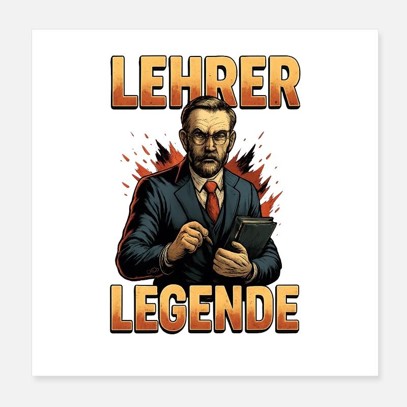 Légende de l’enseignant – Héros emblématique de l’école Poster 20 x 20 cm
