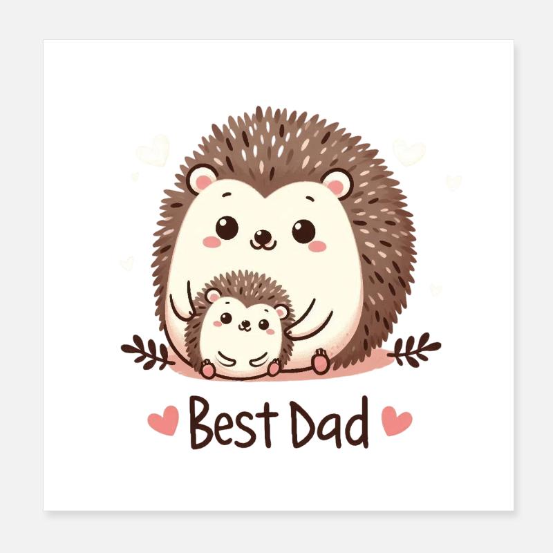 Bester Papa Igel Poster 20x20 cm