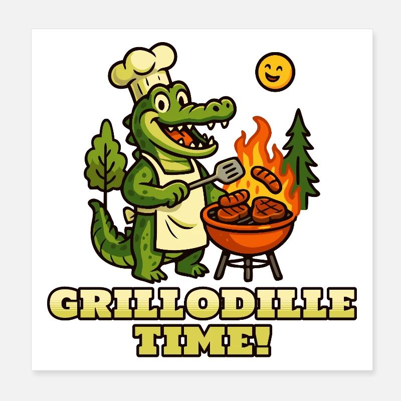 Grillodille-Zeit! Poster 20x20 cm