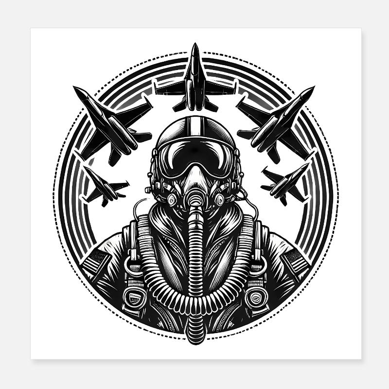 Jet Pilot – Air Force Poster 20x20 cm