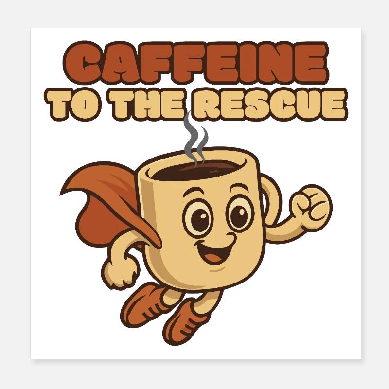 Héros de sauvetage du café Poster 20 x 20 cm