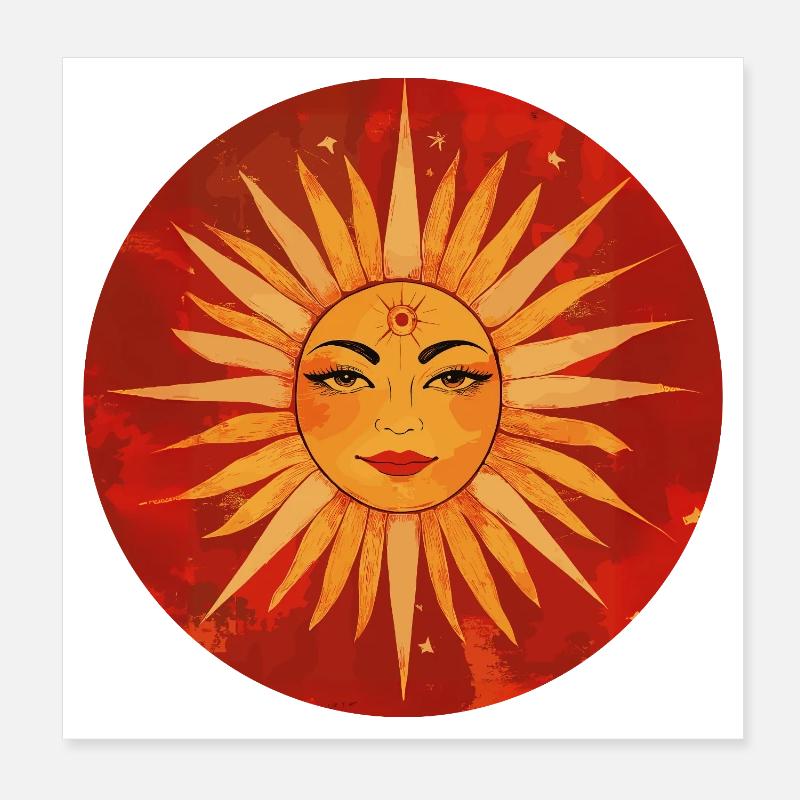Sonne Poster 20x20 cm