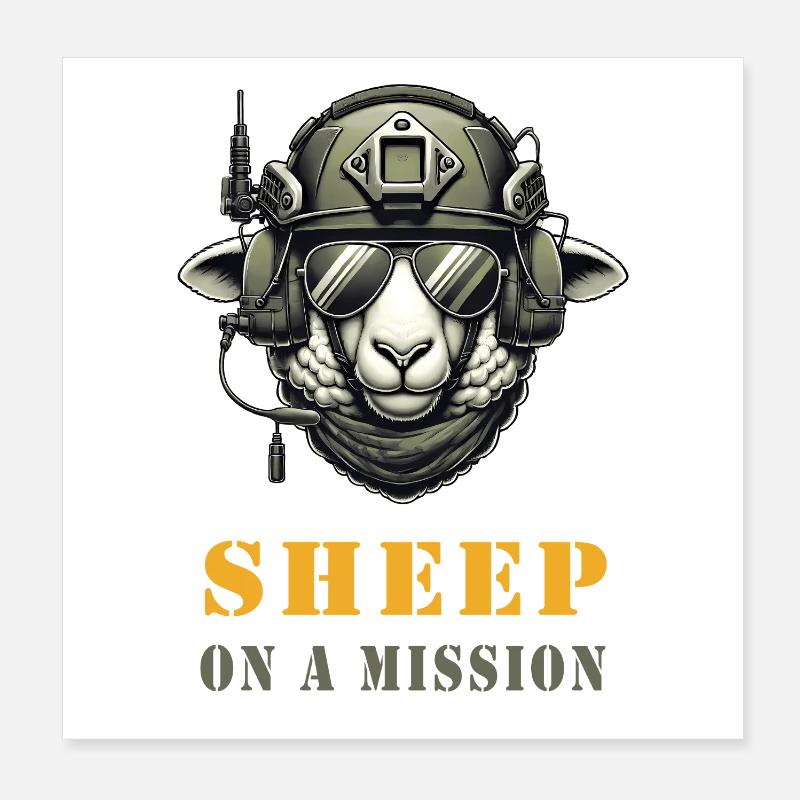 Schaf in Mission Poster 20x20 cm