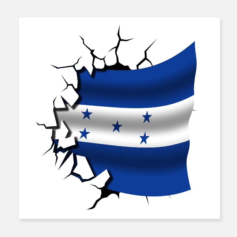 Drapeau du Honduras - Honduras - Drapeau Broken Design Poster 20 x 20 cm