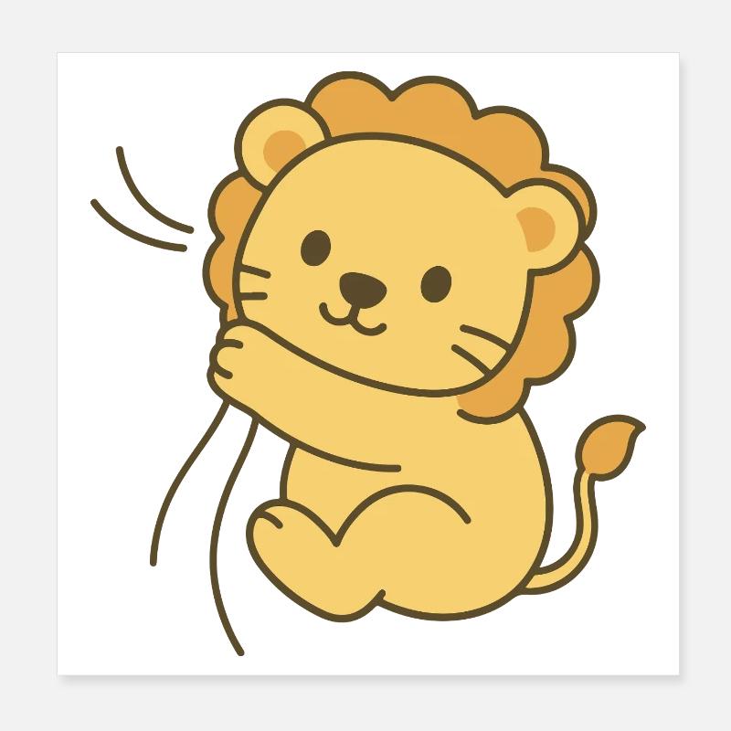 Bébé lion câlin - Snuggle King Cub Poster 20 x 20 cm