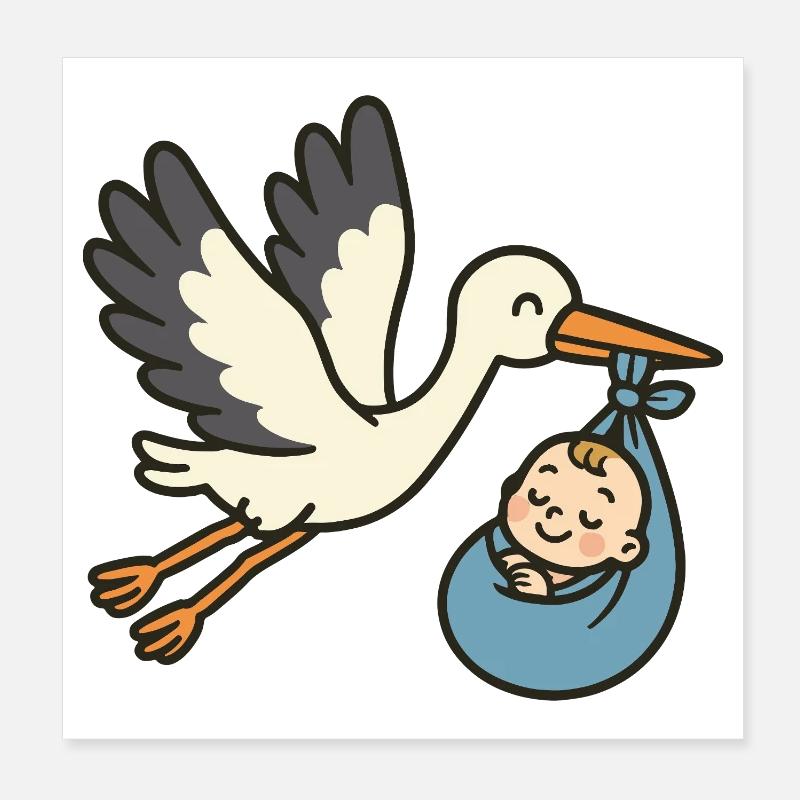 Livraison classique de Stork Poster 20 x 20 cm
