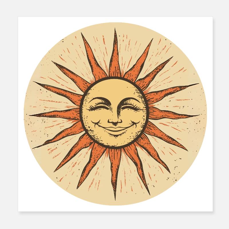 Sonne Poster 20x20 cm