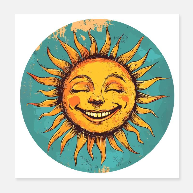 Sonne Poster 20x20 cm