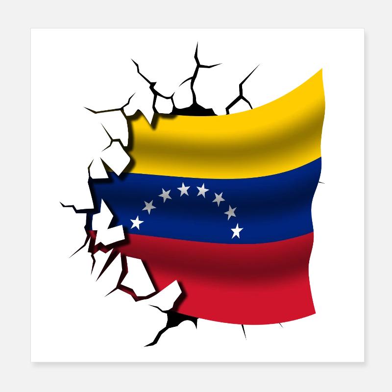 Drapeau du Venezuela - Venezuela - Drapeau cassé Poster 20 x 20 cm