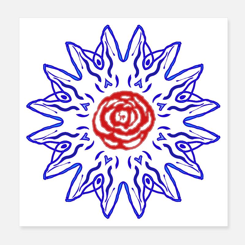 Rose in the blue sun Poster 8" x 8" (20x20 cm)