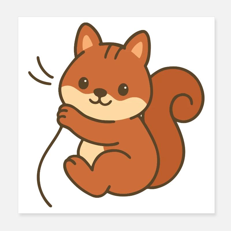 Écureuil câlin Poster 20 x 20 cm