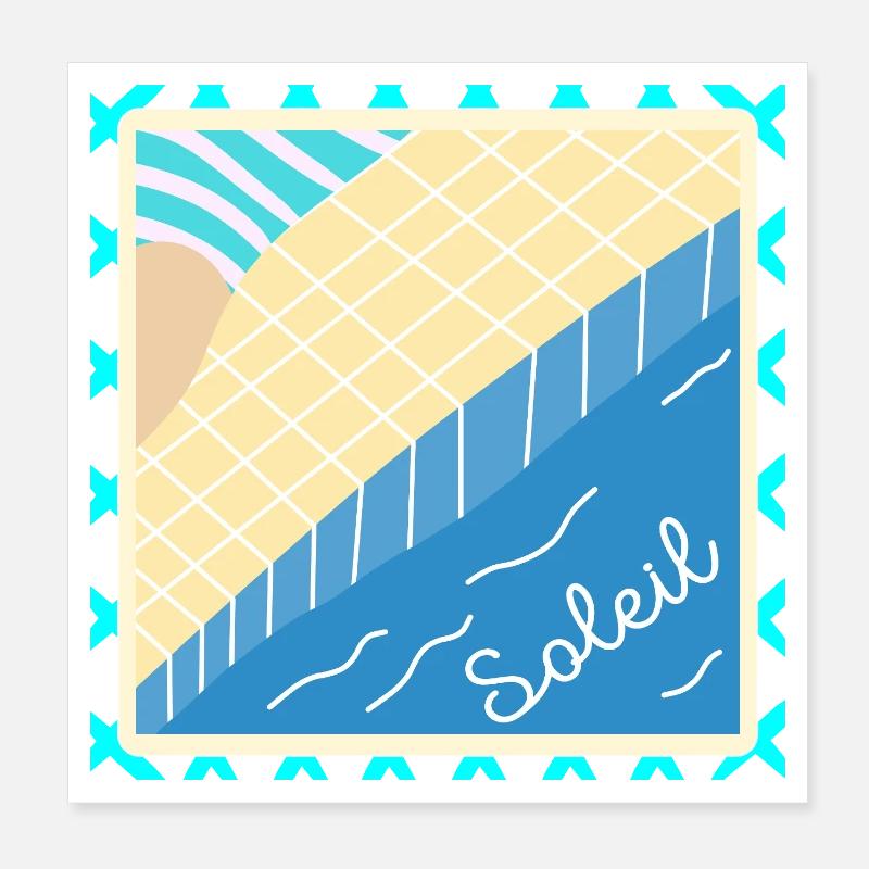 SCHWIMMBAD SOMMER URLAUB SONNE Poster 20x20 cm