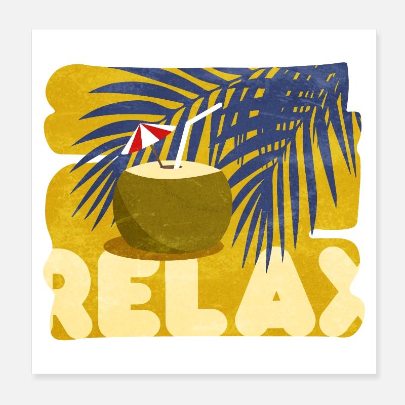 Relaxed, summer, comical, cocktail atmosphere Poster 8" x 8" (20x20 cm)