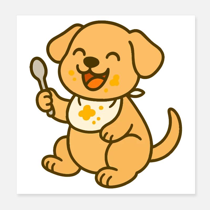 Futtern mit Welpenliebe Poster 20x20 cm