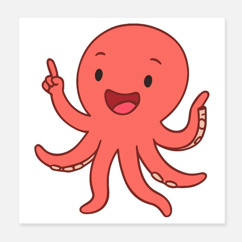 Happy Krakenkind Poster 20 x 20 cm