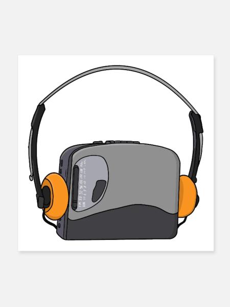Cool Portable Cassette Audio Player - Poster 8" x 8" (20x20 cm) - white - Front