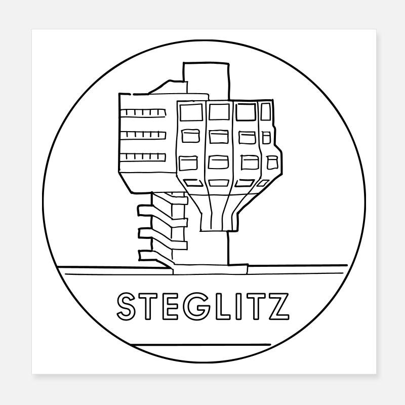 Steglitz mit Bierpinsel Poster 20x20 cm