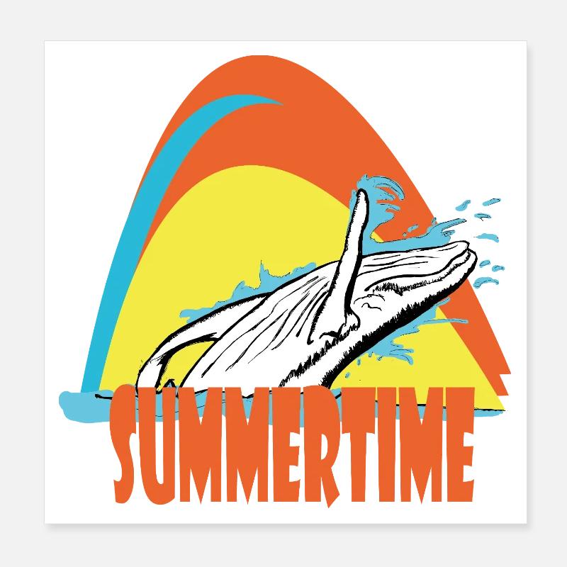 Humpback whale Poster 8" x 8" (20x20 cm)