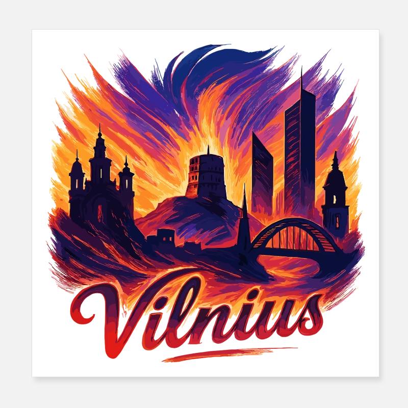 Vilnius Capitale Lituanie Baltique Cadeau Poster 20 x 20 cm