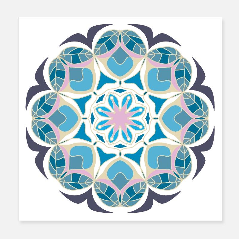 Journée plage Mandala Poster 20 x 20 cm
