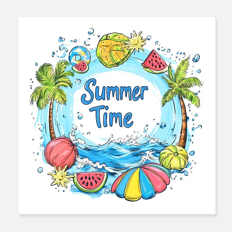 Summer Time Splash Poster 20x20 cm