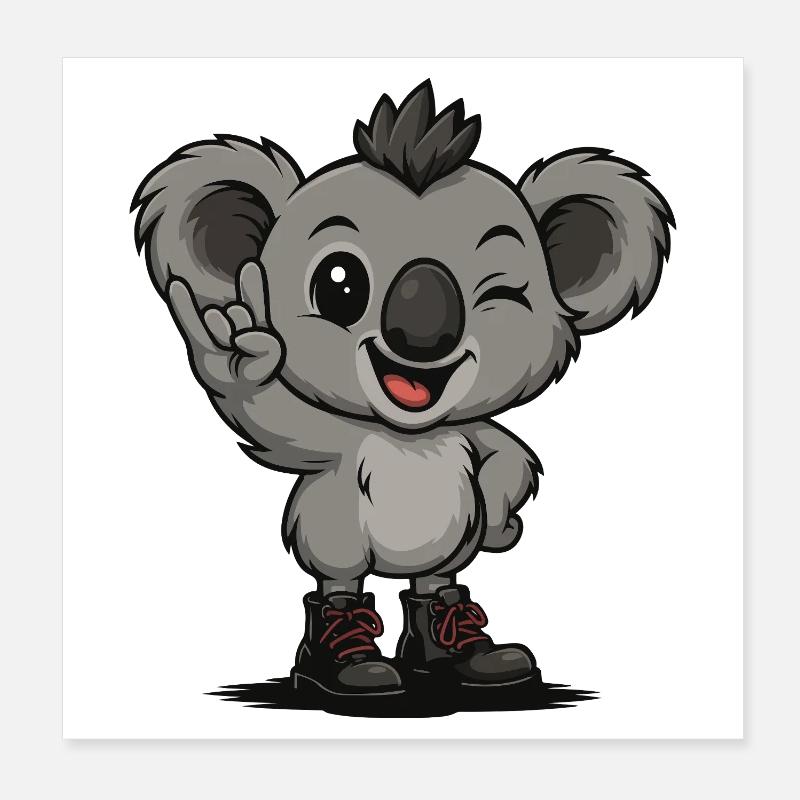 Koala Punk Hero Poster 20x20 cm