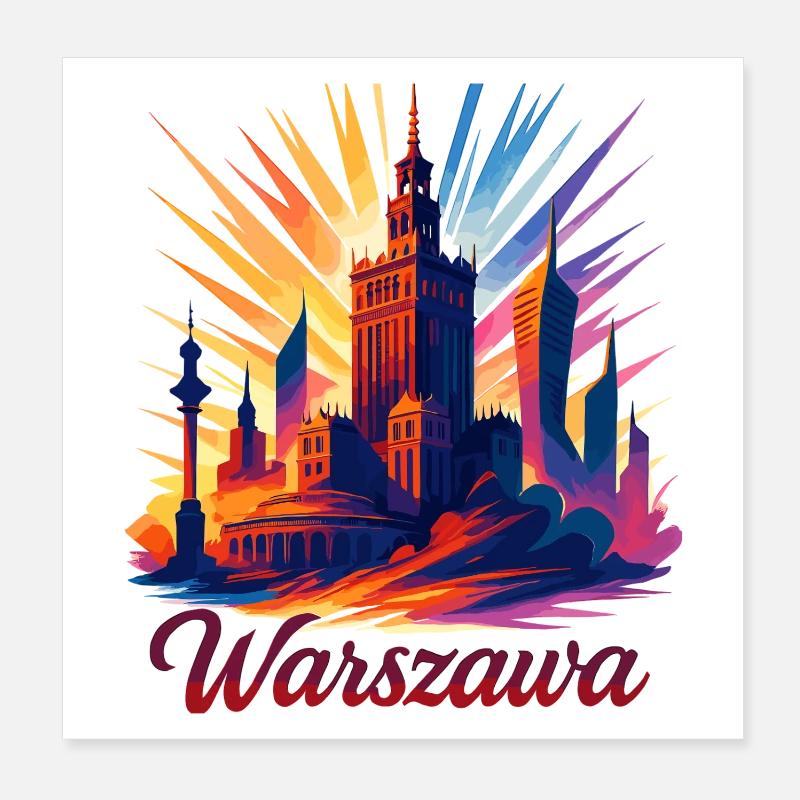 Varsovie Warszawa Capitale Pologne Cadeau Poster 20 x 20 cm