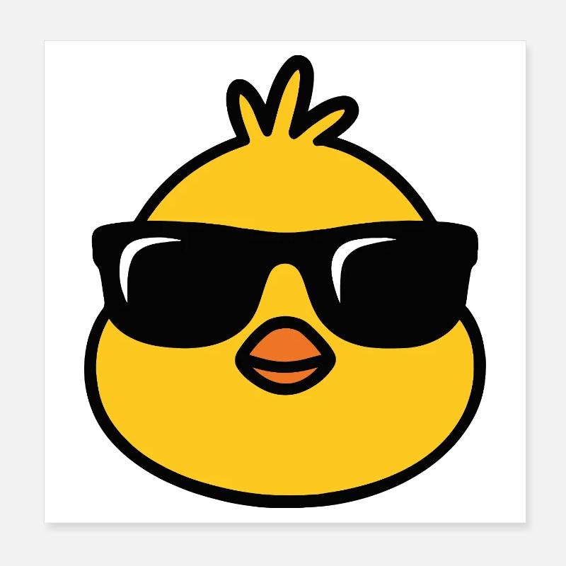 Chick'n'Cool - Poster 20x20 cm - Weiß