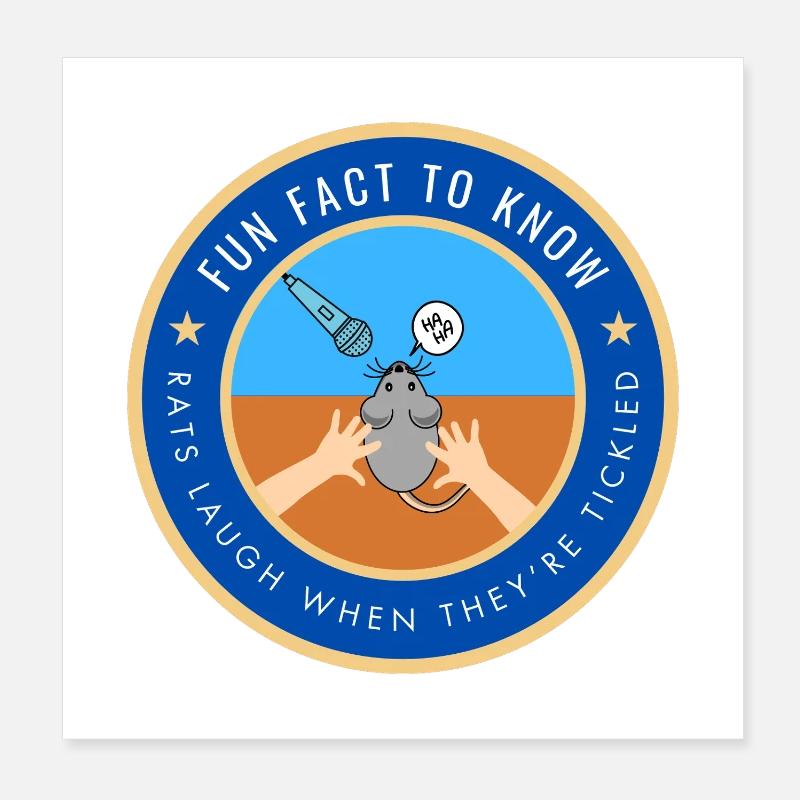 Rats laugh when they're tickled Poster 8" x 8" (20x20 cm)