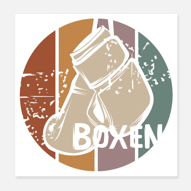 Design rétro de boxe – Gants de boxe vintage Poster 20 x 20 cm