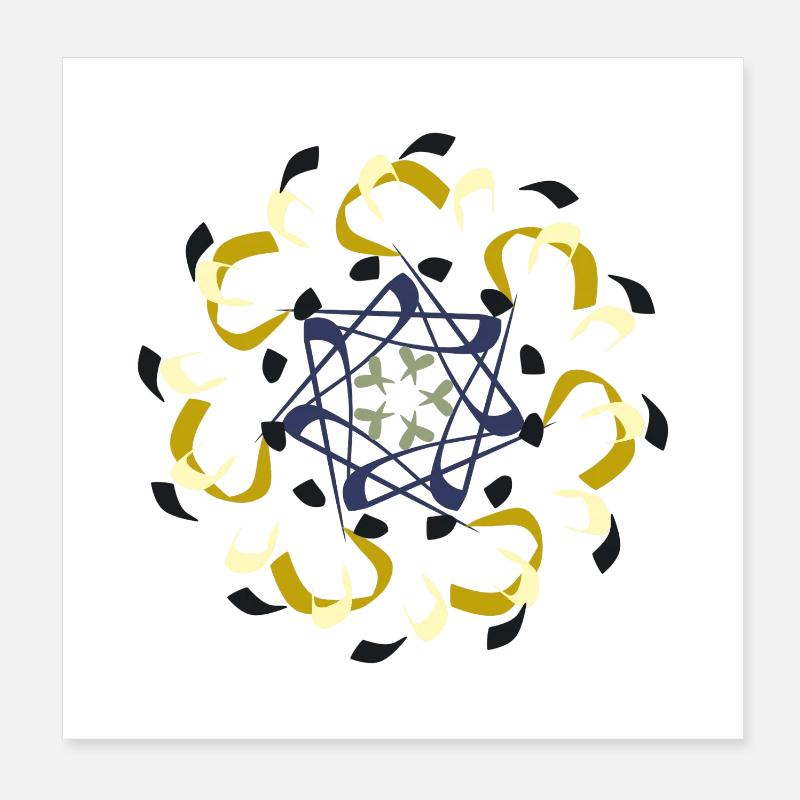 Motif de mandala complexe dans des tons de terre Poster 20 x 20 cm