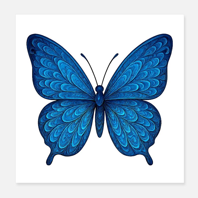 Blauer Schmetterling Poster 20x20 cm