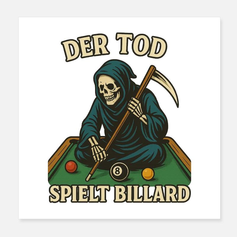 La mort joue au billard Poster 20 x 20 cm