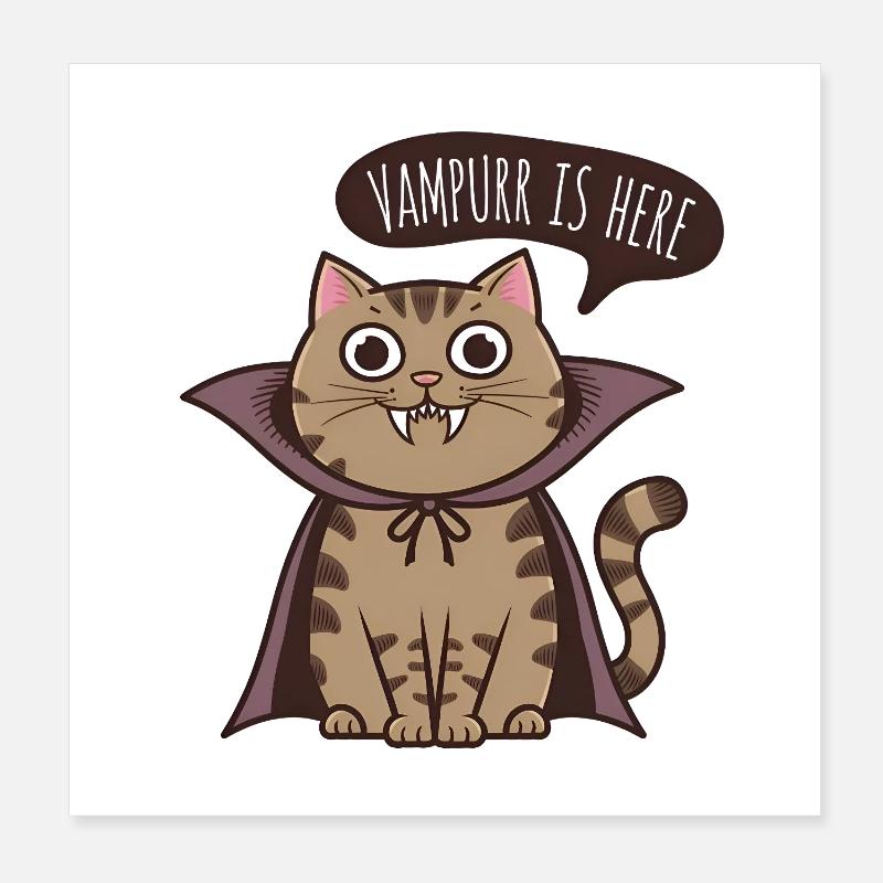 Der Vampir ist da - Poster 20x20 cm - Weiß
