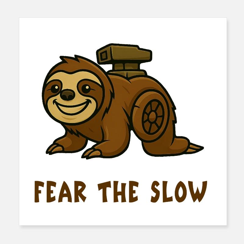 Angst vor der Langsamkeit - Faultier Design Poster 20x20 cm