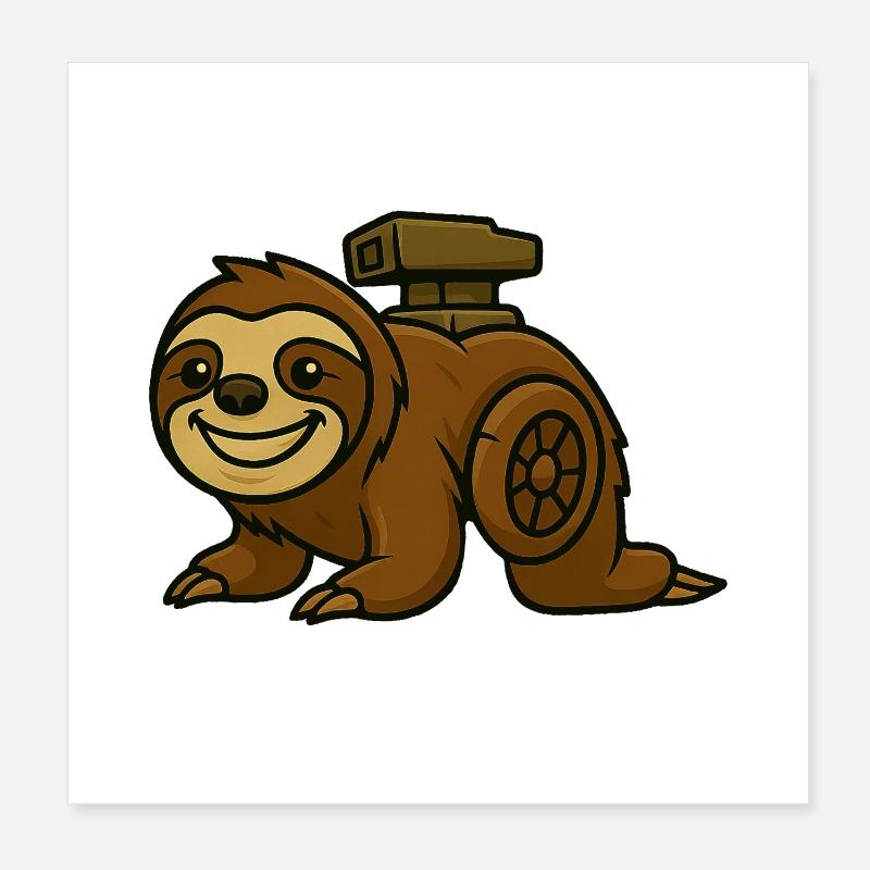 Sloth Turbo Design Poster 8" x 8" (20x20 cm)