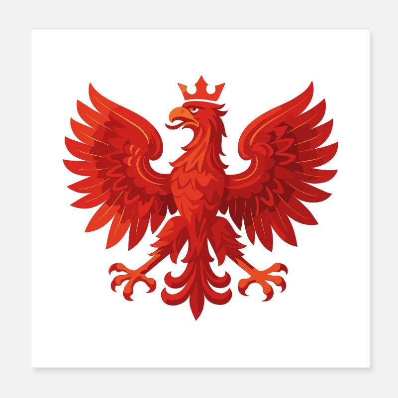 Pologne Polska aigle drapeau drapeau épique cadeau Poster 20 x 20 cm