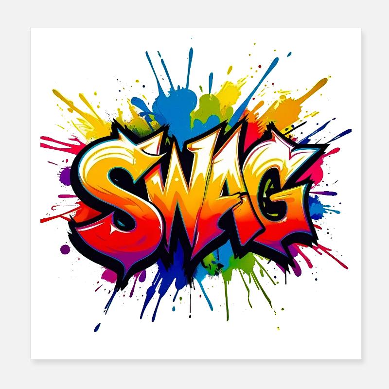 Ausdrucksstarker Graffiti-Stil mit leuchtenden Farben Poster 20x20 cm