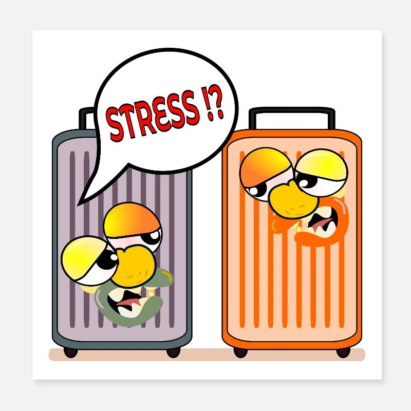 VALISE DE VACANCES STRESS VACANCES Poster 20 x 20 cm
