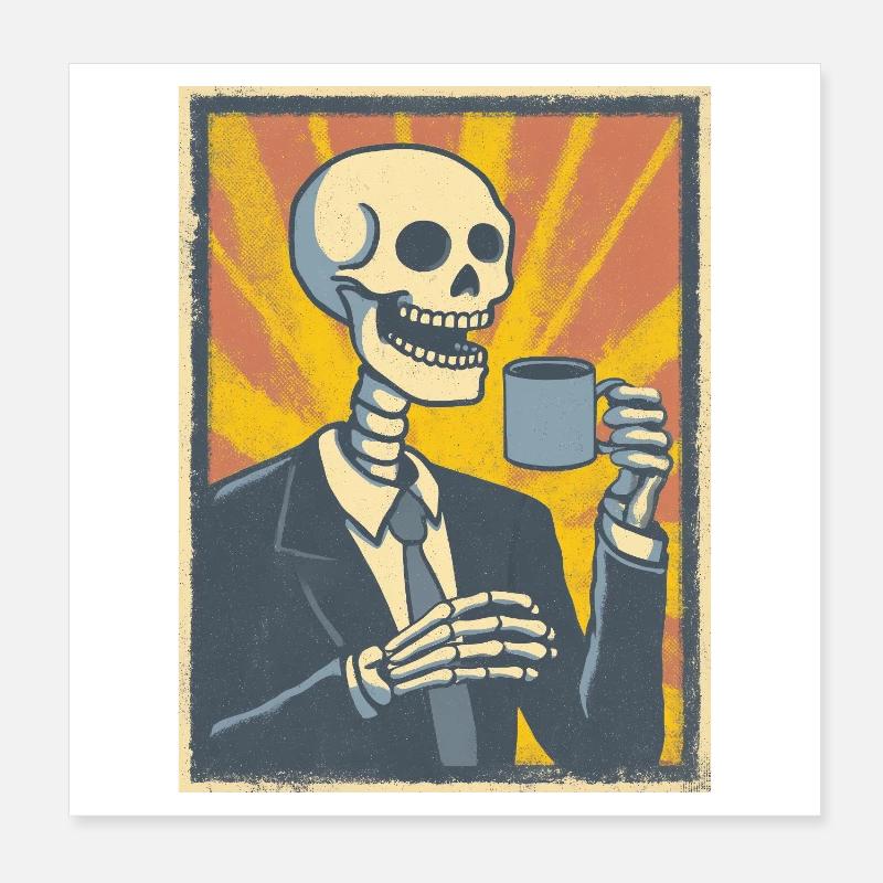 Kaffee oder Grab – was soll’s! Poster 20x20 cm